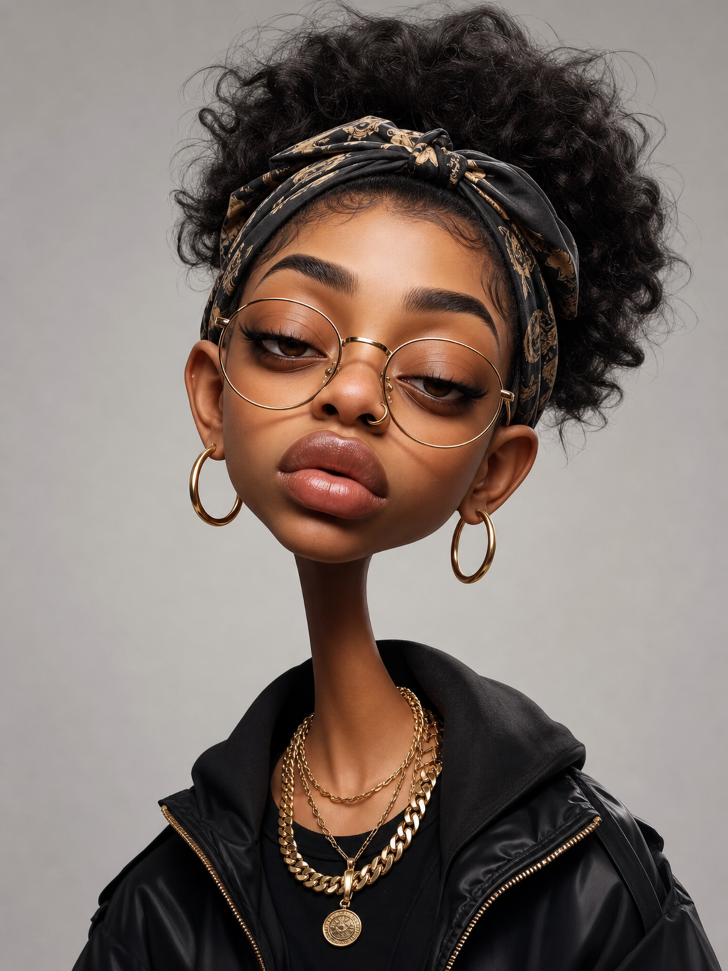 Create an exaggerated stylized 3D carica