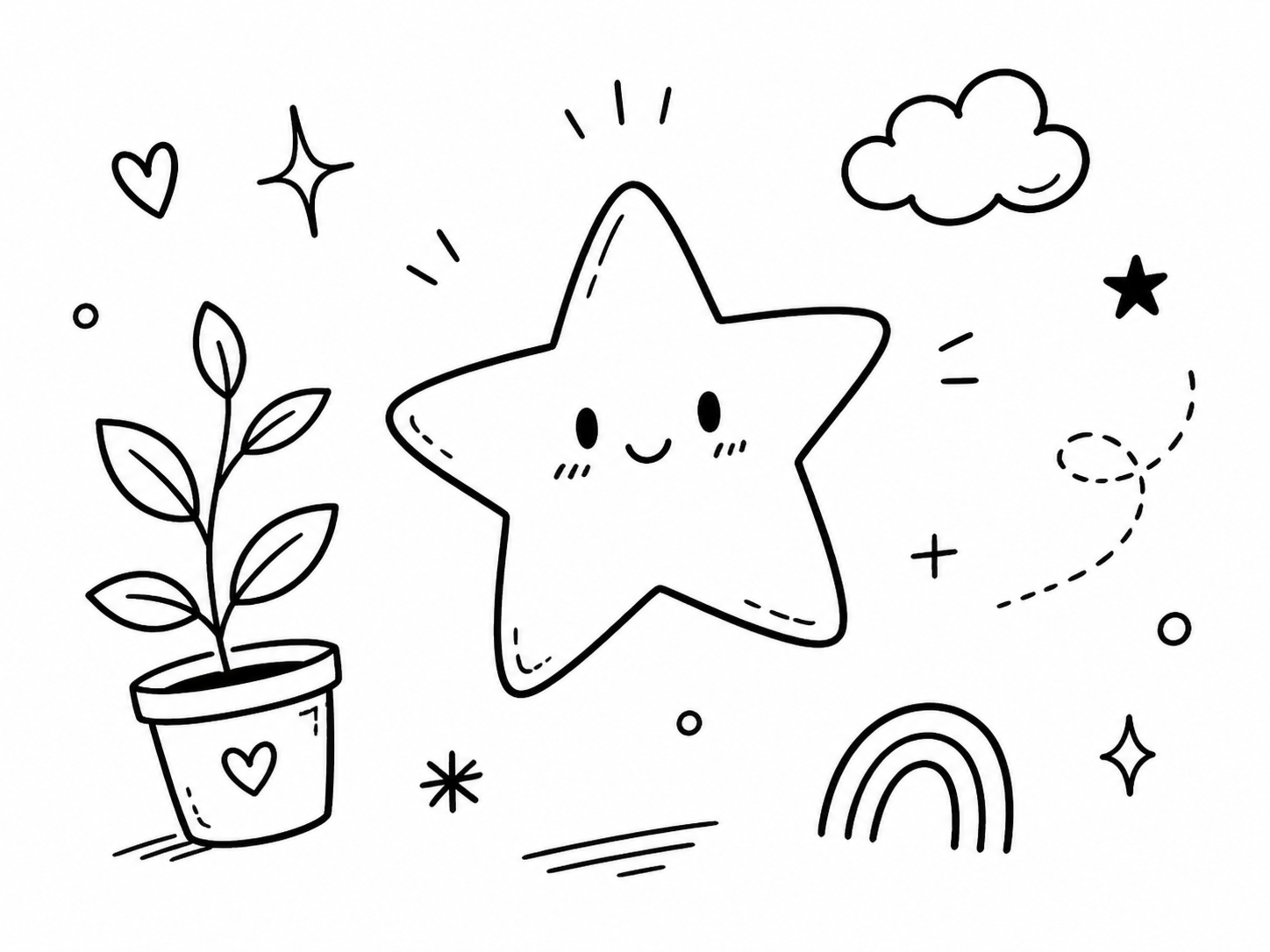 Minimal hand-drawn doodle illustration o