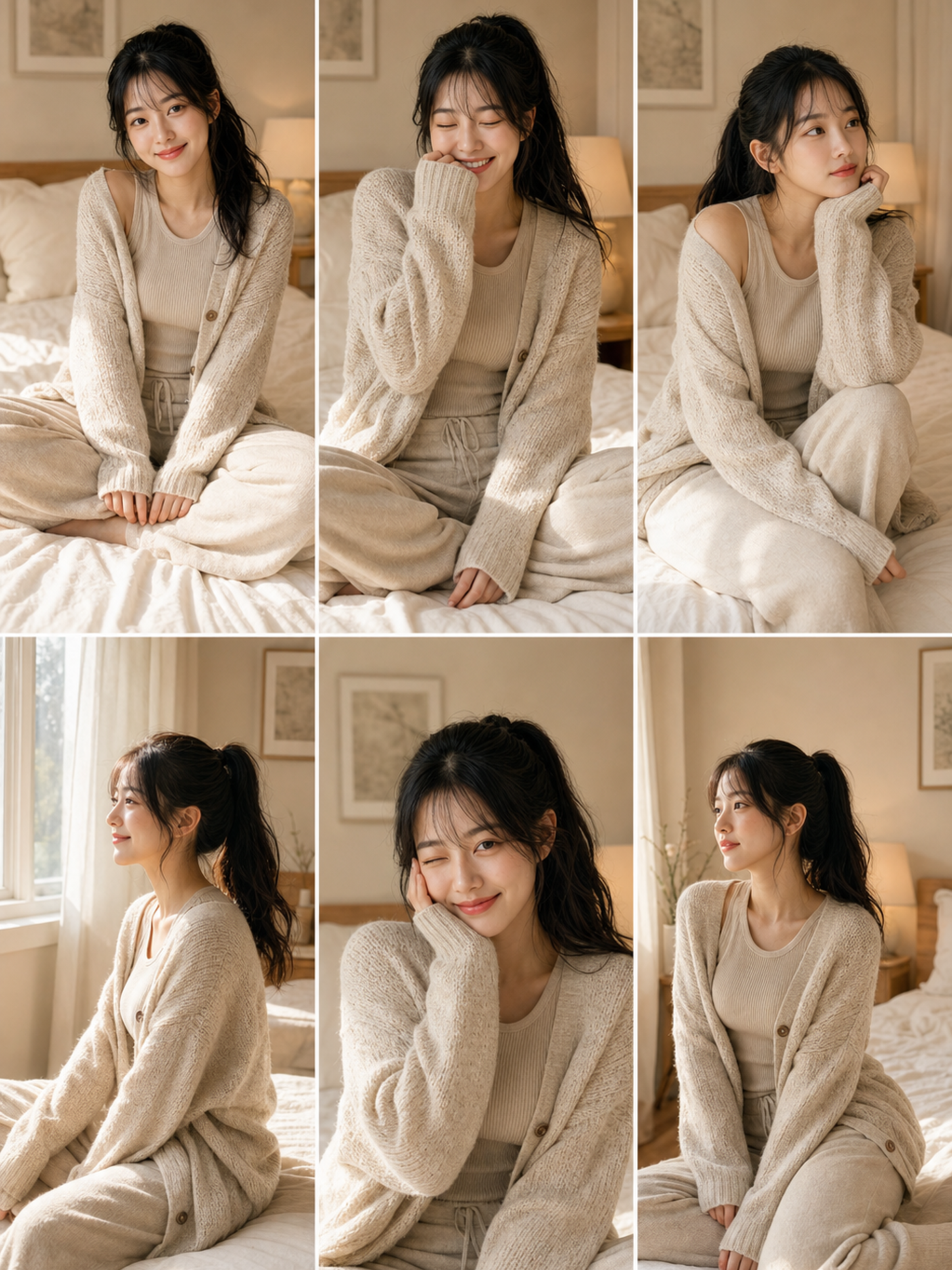 A 3×2 vertical editorial portrait collag