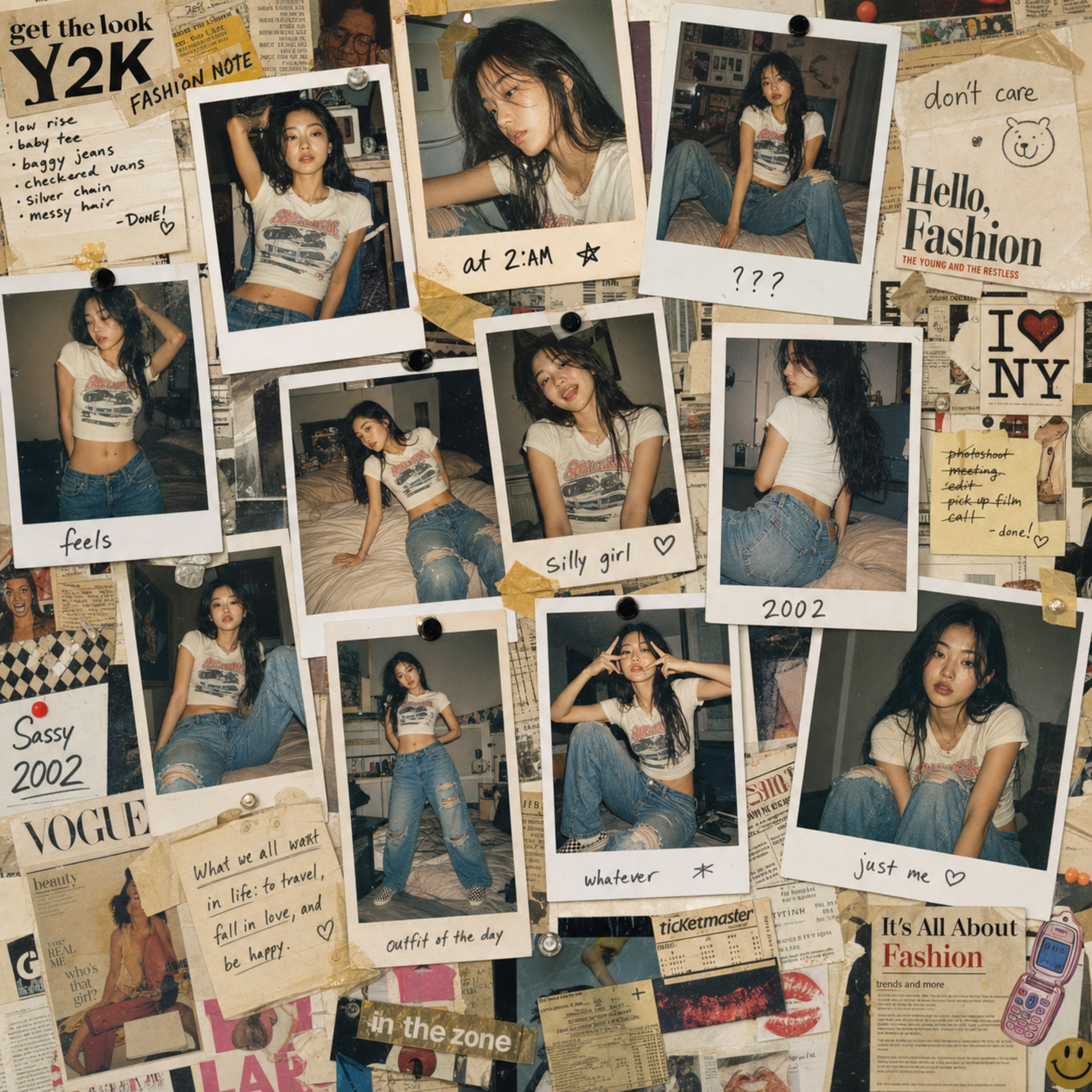 Ultra-realistic Y2K fashion editorial co