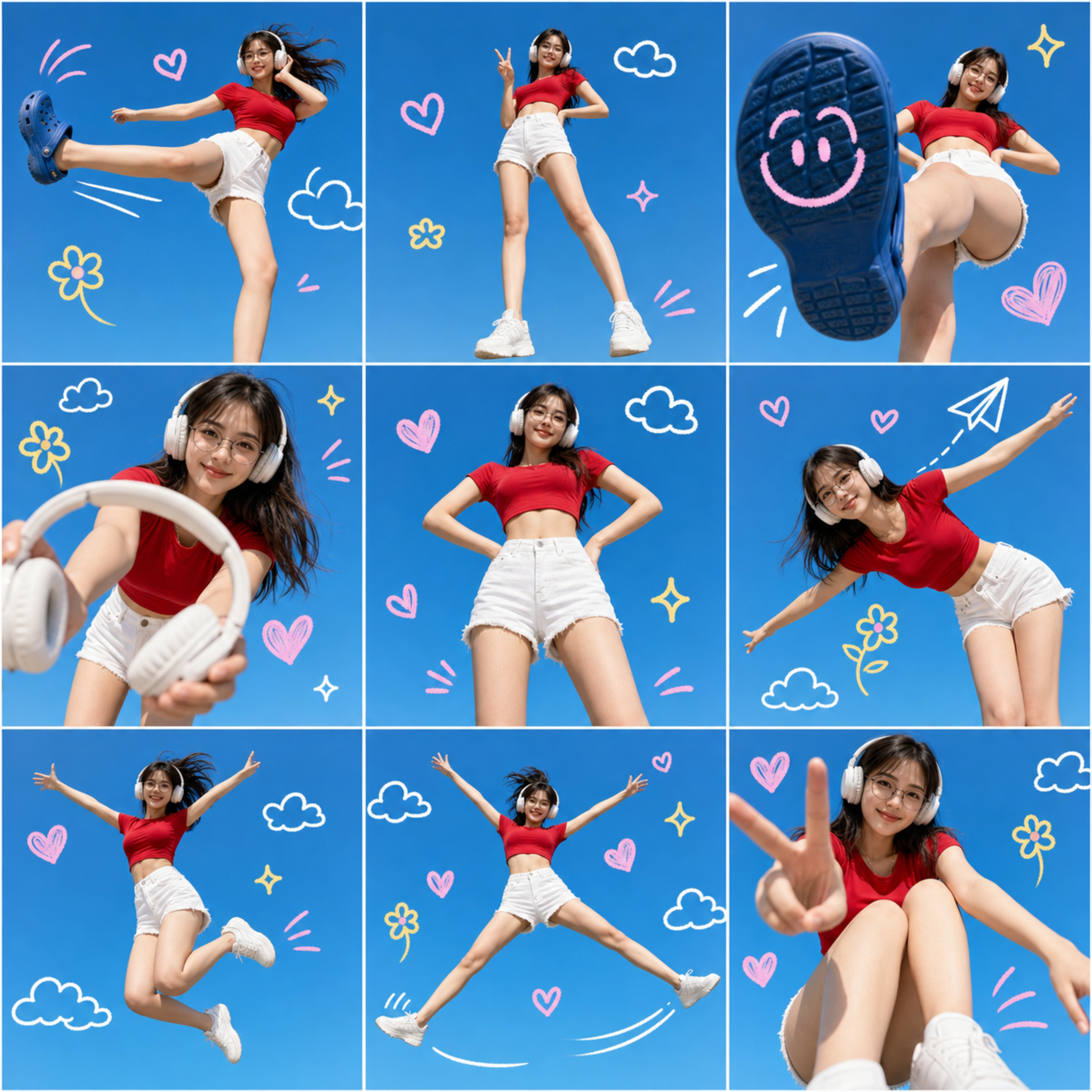 A 3x3 grid collage containing nine separ