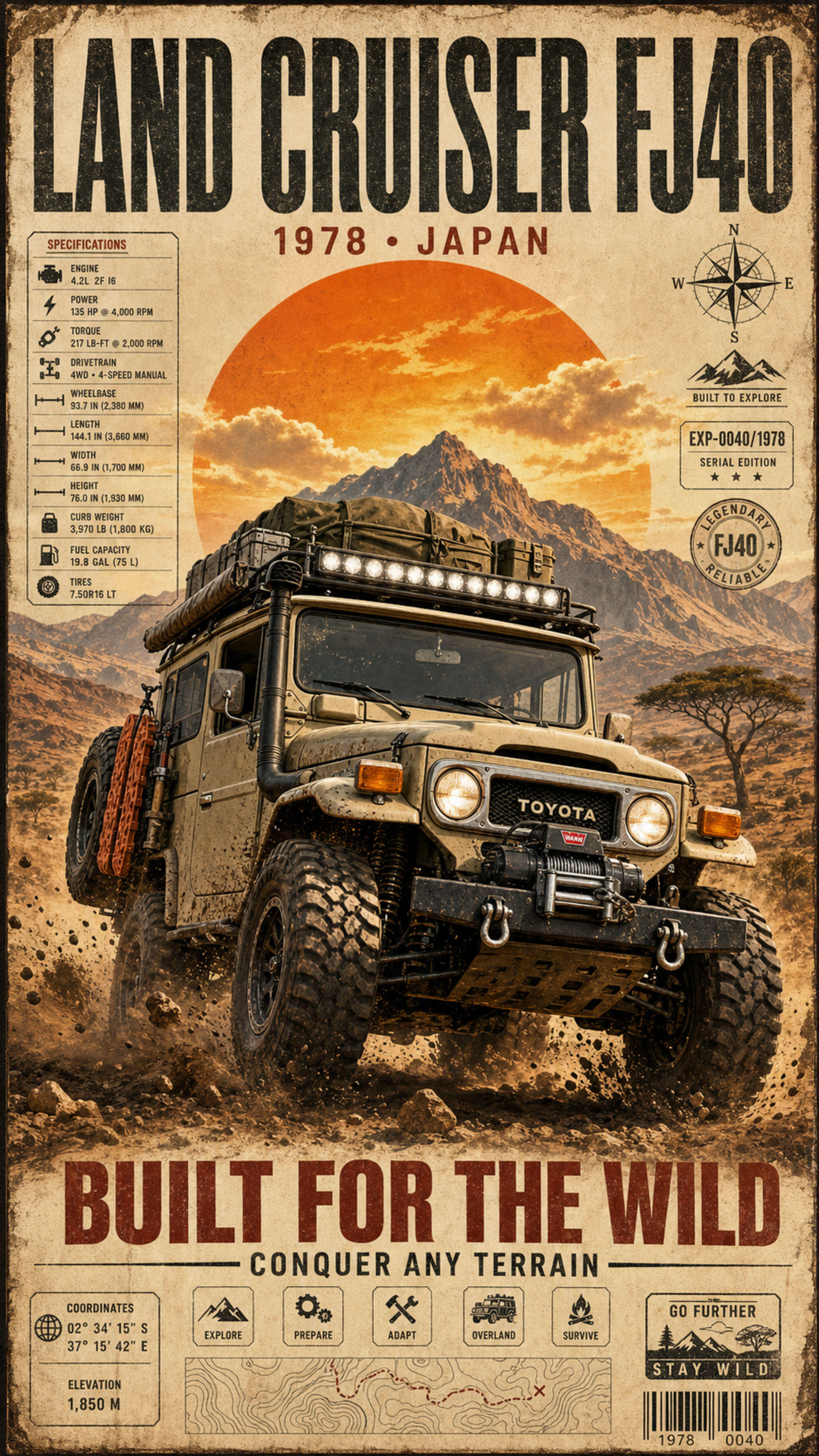 Ultra-detailed vintage overland expediti