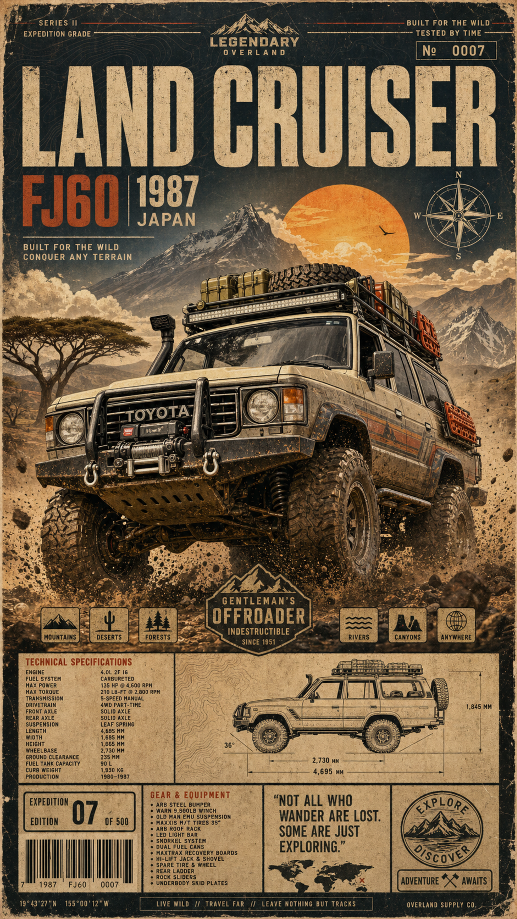 Ultra-detailed vintage overland expediti