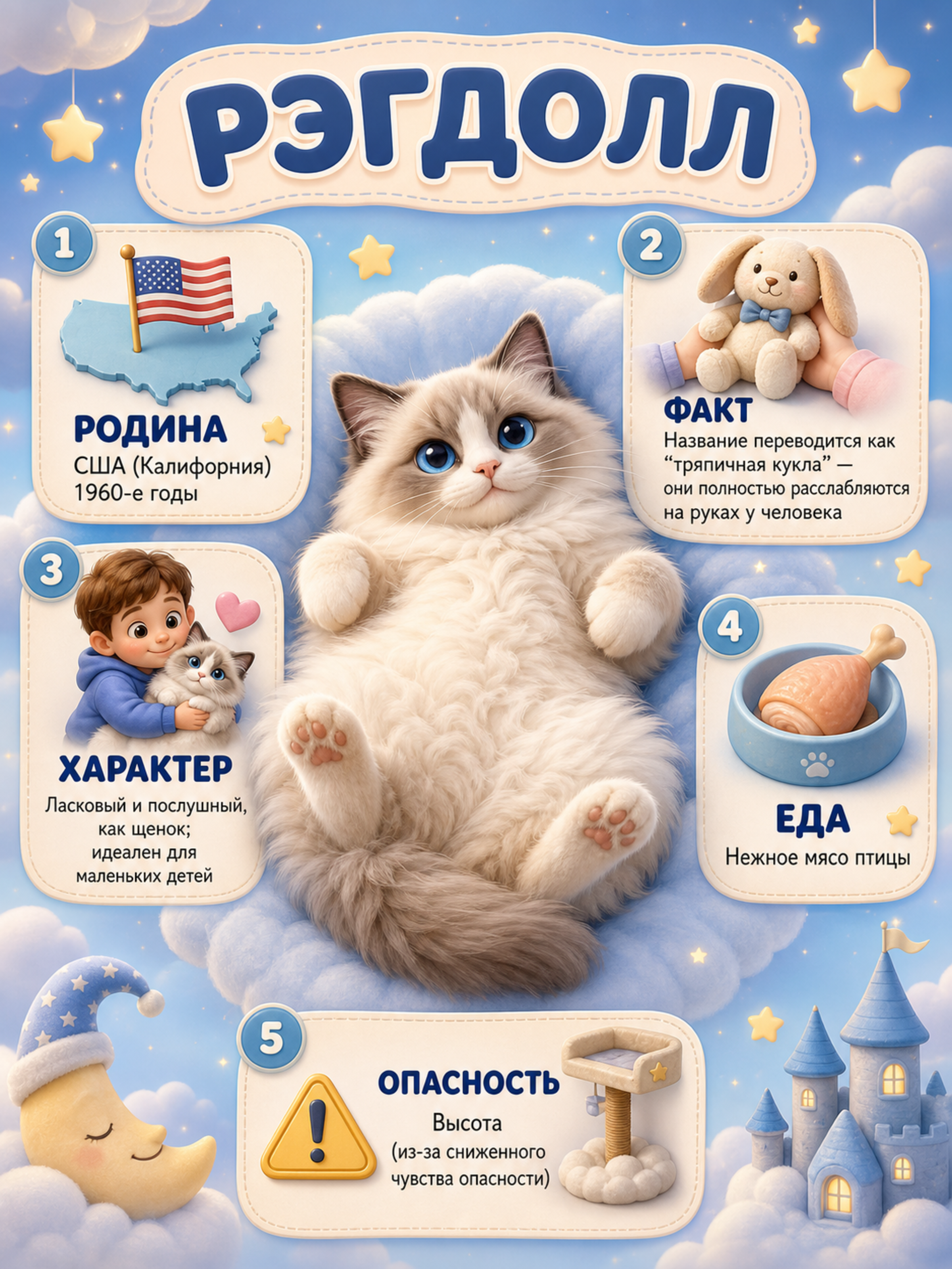 Детская инфографика-сказка в стиле Pixar