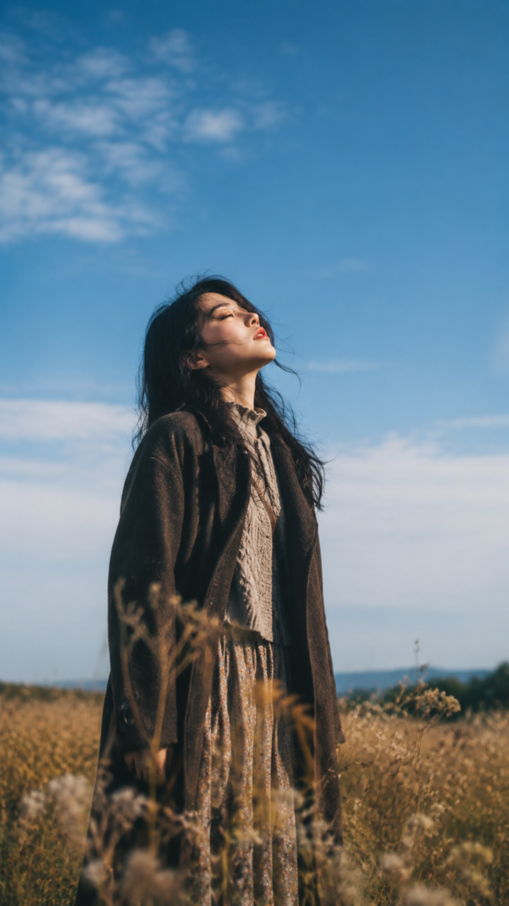 Cinematic minimalist portrait of a beaut