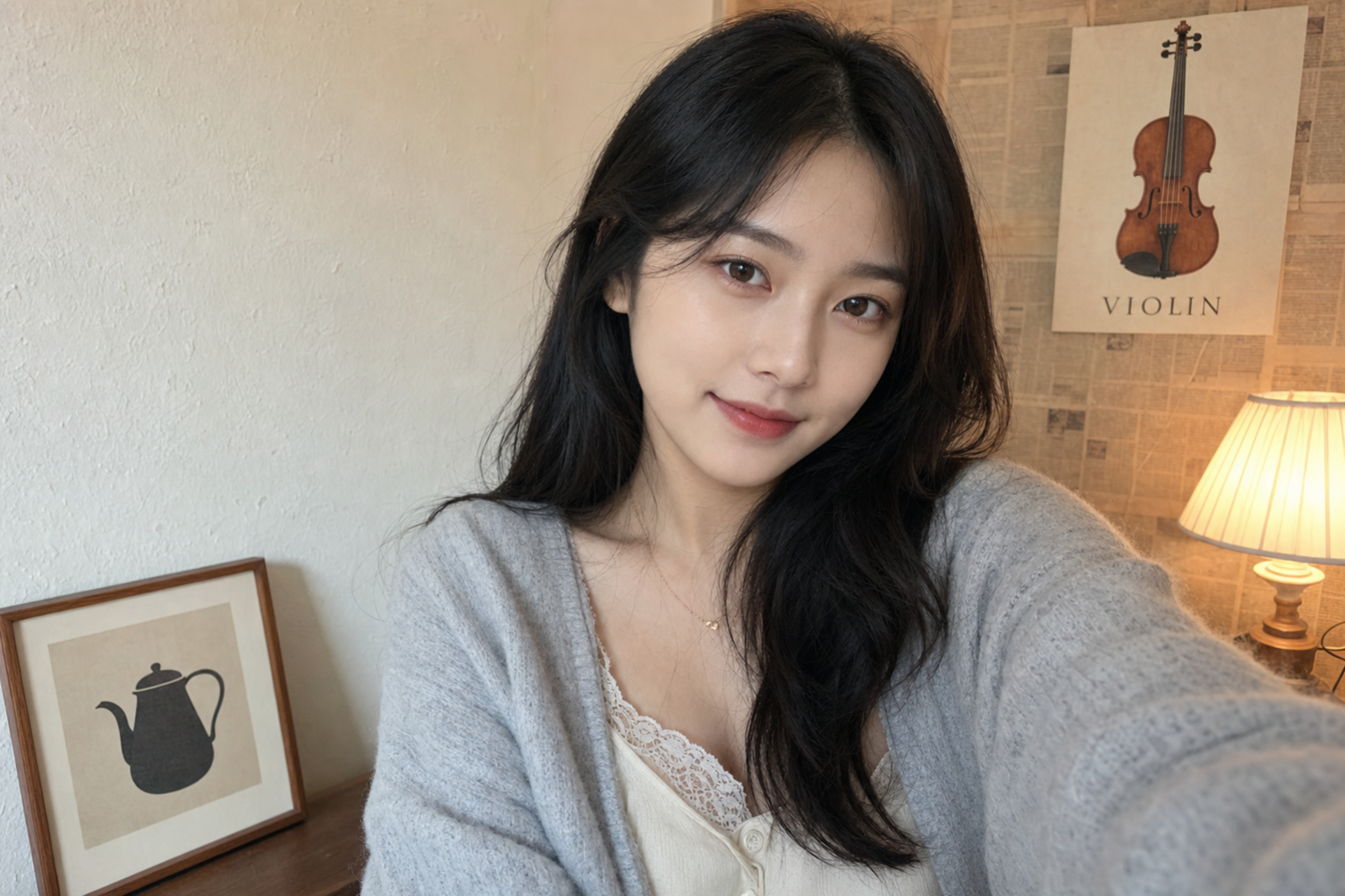 Create a realistic casual girlfriend-sty