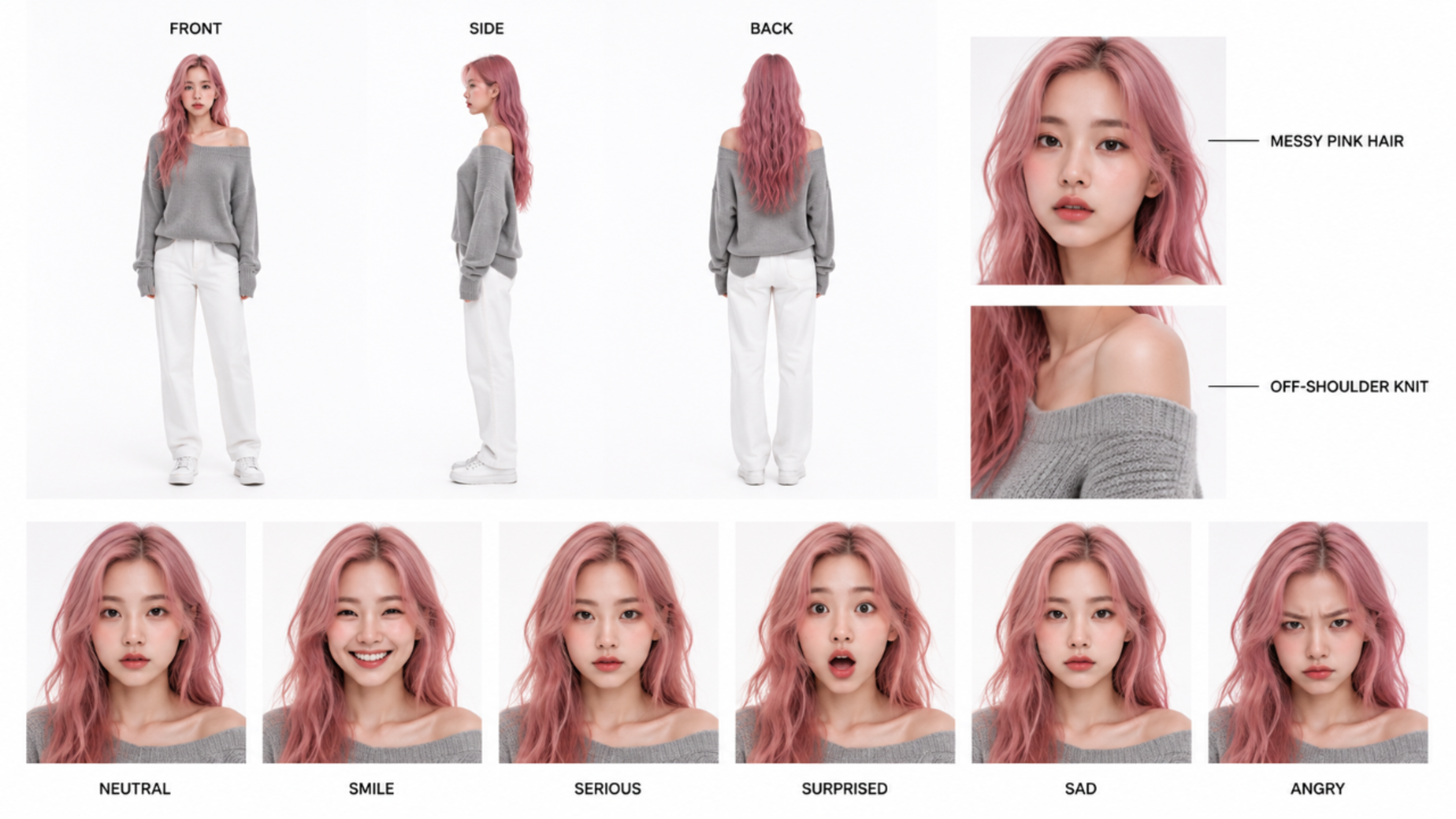 Goal: Create a clean studio character co