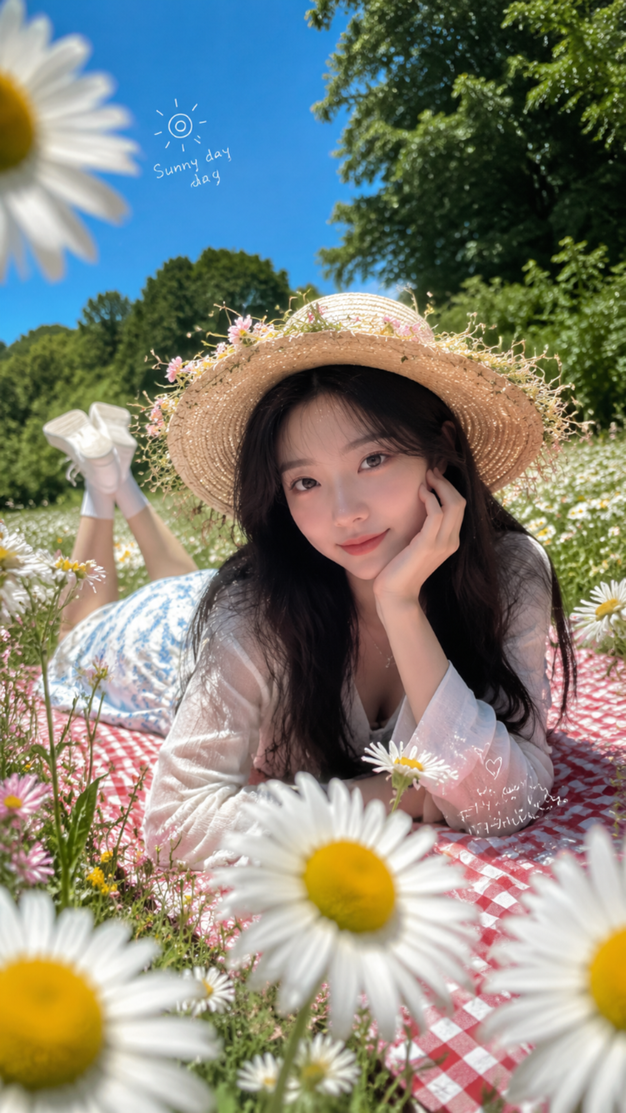 Create a vertical 9:16 Korean summer por