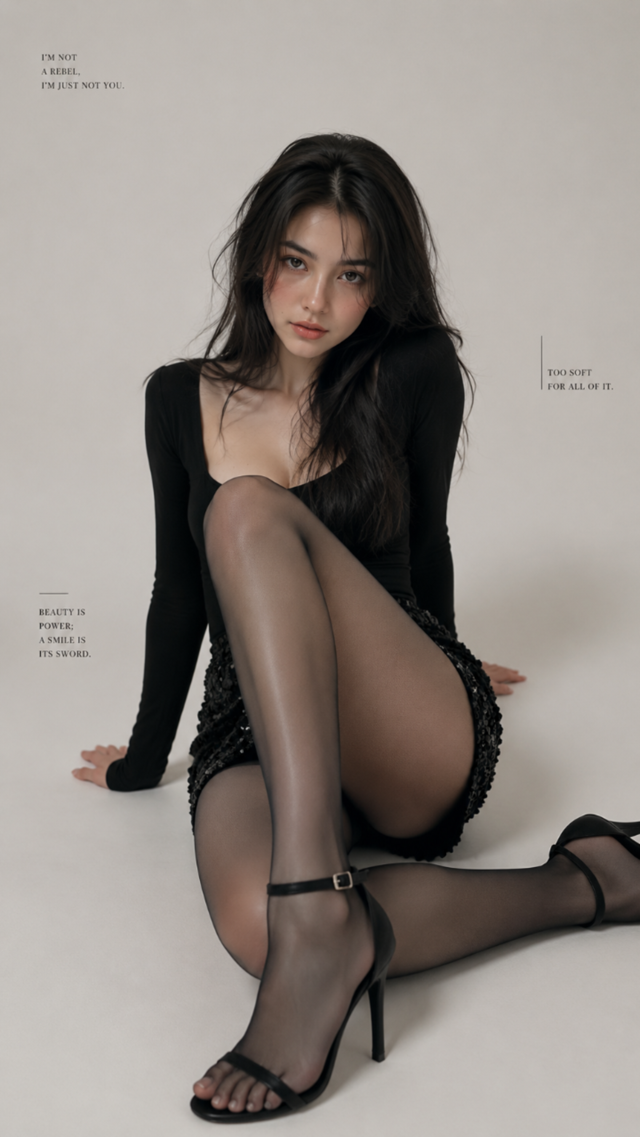 Create a high-fashion studio portrait of