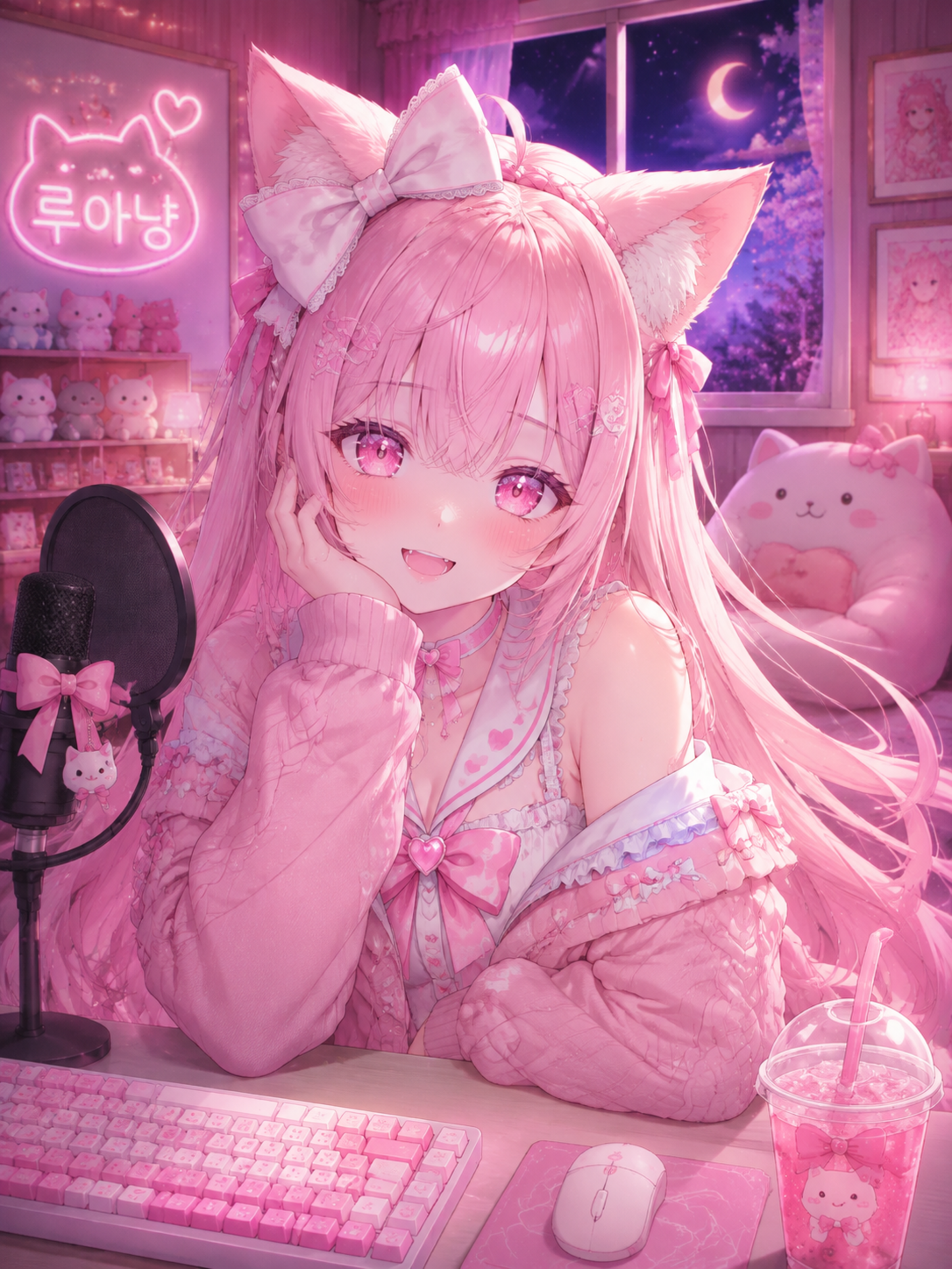 Create a polished pastel anime livestrea