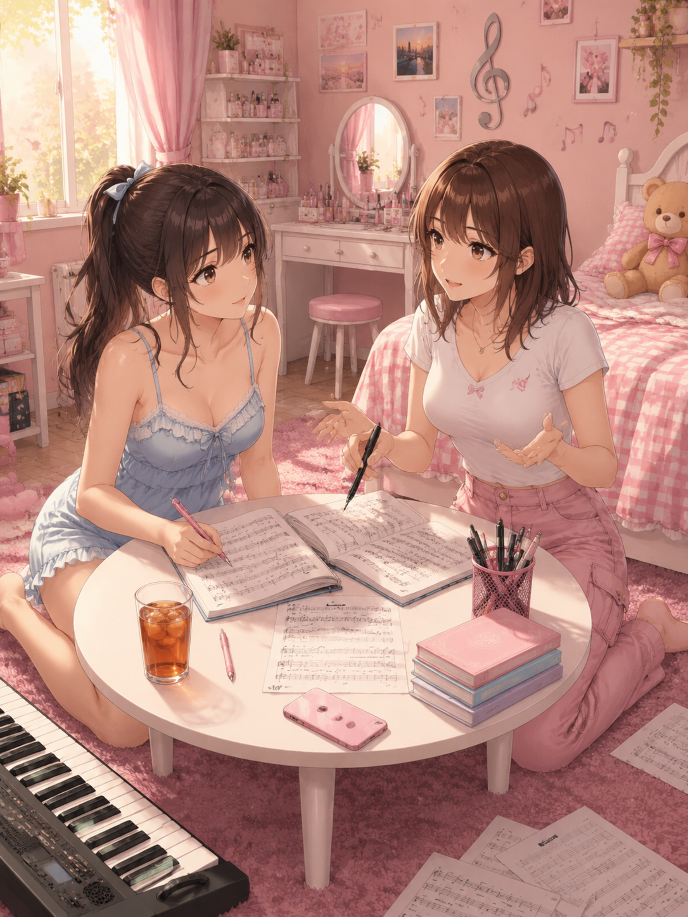 Create a polished anime-style illustrati